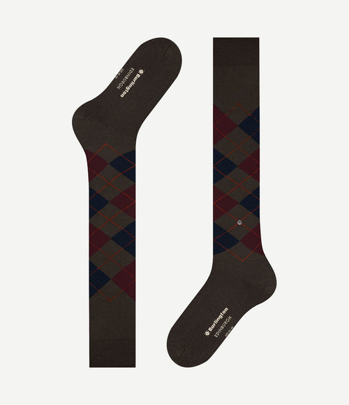 Edinburgh kniekousen wol bruin
