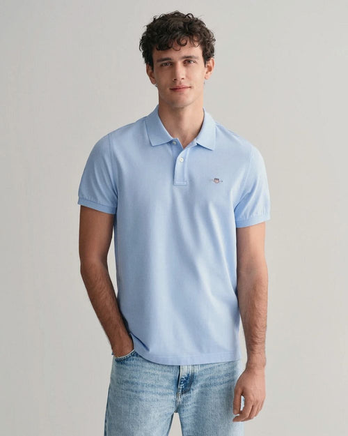 Gant shield piqué poloshirt fresh blue | Regular-fit