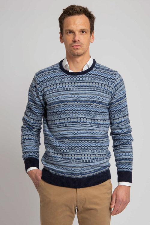 Prestige fair isle pullover blauw