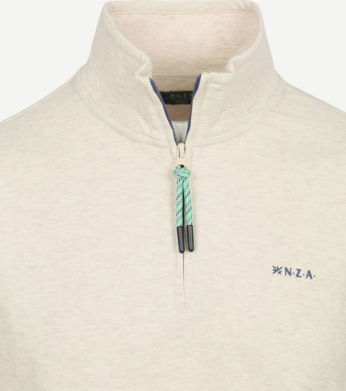 Trui halfzip cesar beige