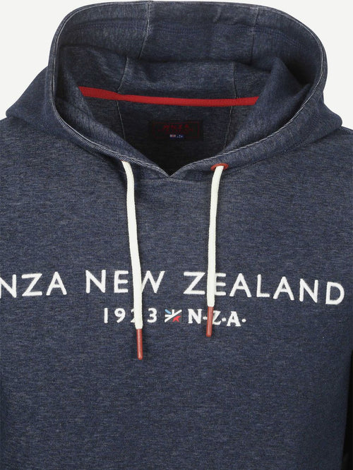 NZA hoodie diamond logo interlock melange icon donkerblauw | Regular-fit