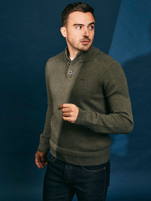 Pullover mocker conor melange army grey