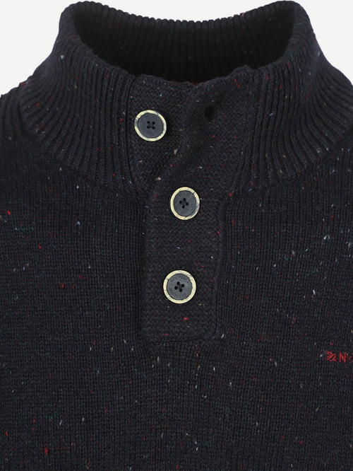 NZA pullover mocker conor melange icon donkerblauw | Regular-fit