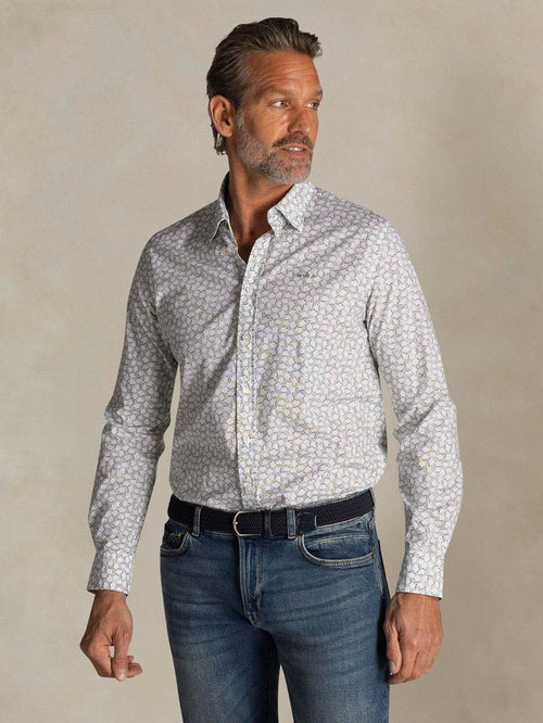 Shirt oban poplin bloemenprint groen