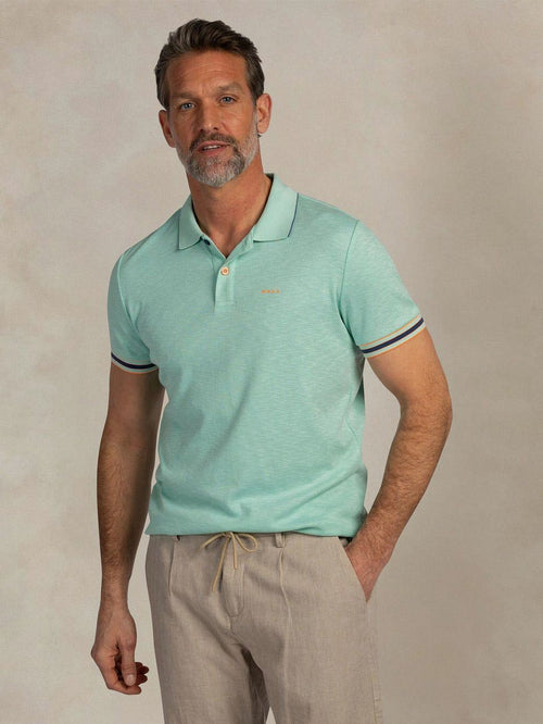 Polo bay jacquard mist groen