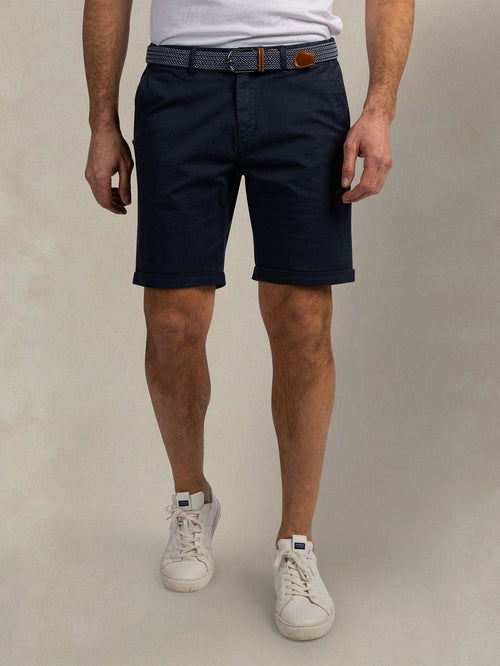 Shorts twill stretch lake donkerblauw