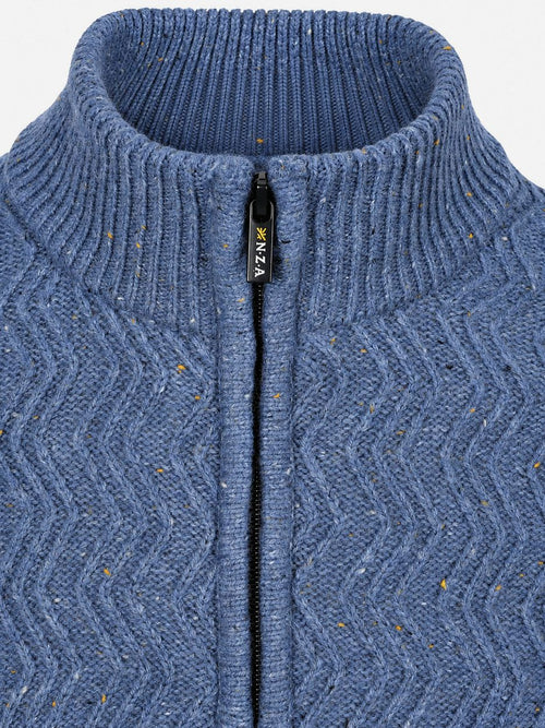 halve rits swirl kymara naps knit melange blue