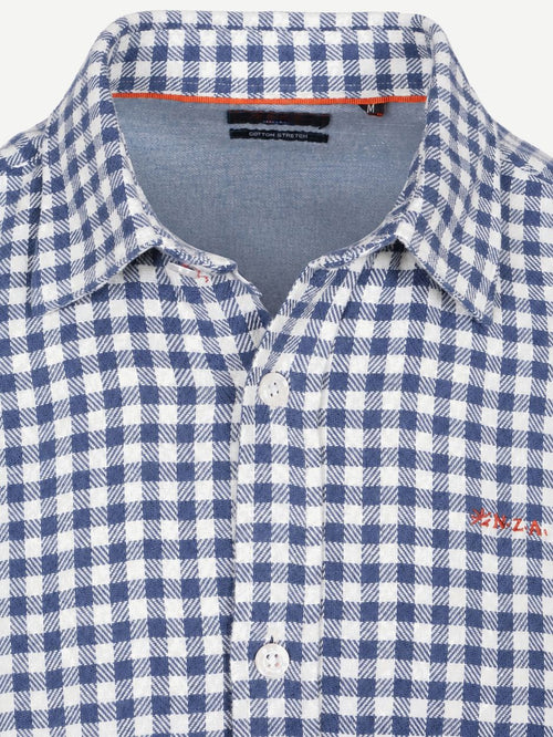 Overhemd bd coarse heavy flannel blauw