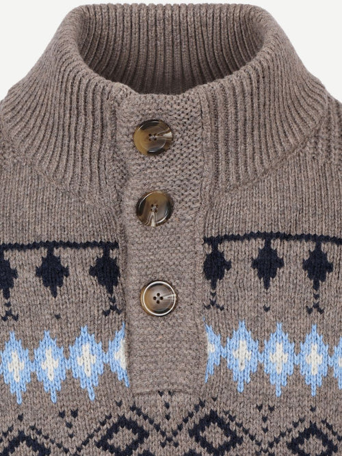 Pullover nordic wool blend taupe