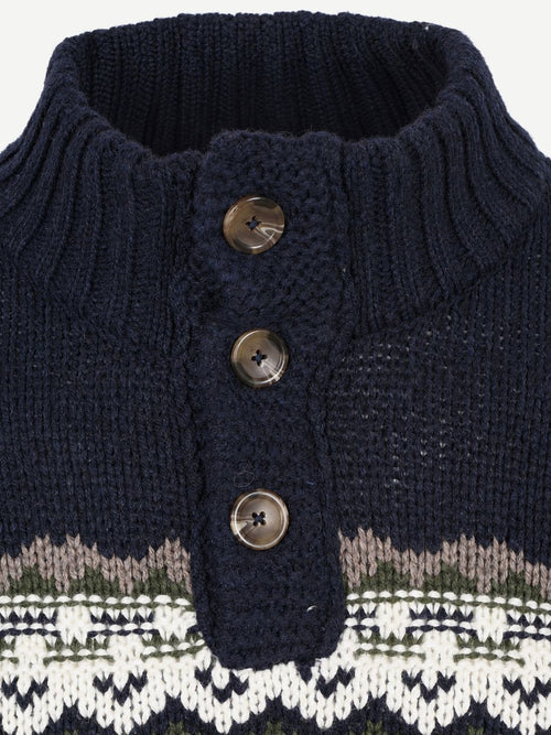 Pullover nordic wool blend donkerblauw