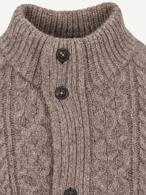 Pullover cable wool taupe