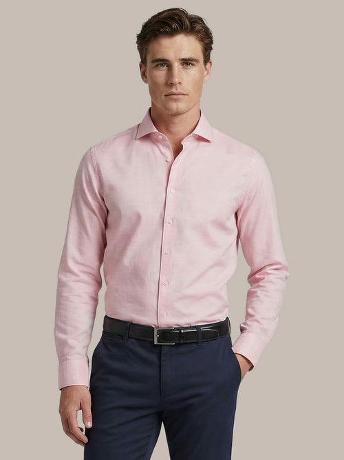 Melange overhemd roze