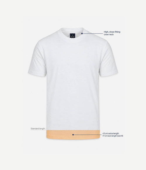 Obrambo t-shirt wit (2-pack) – extra lang en hooggesloten