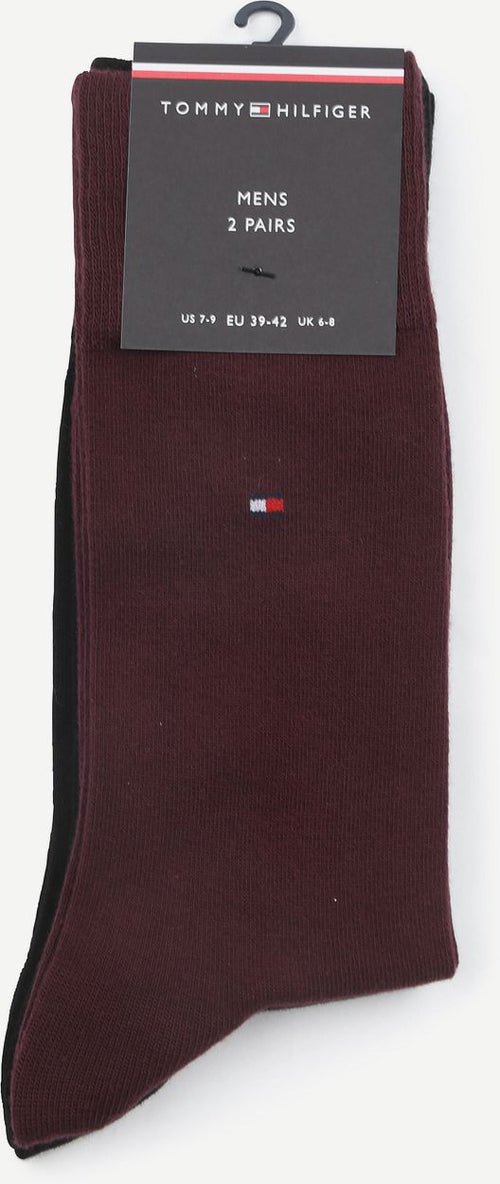 Tommy Hilfiger classic (2-pack) sokken burgundy zwart
