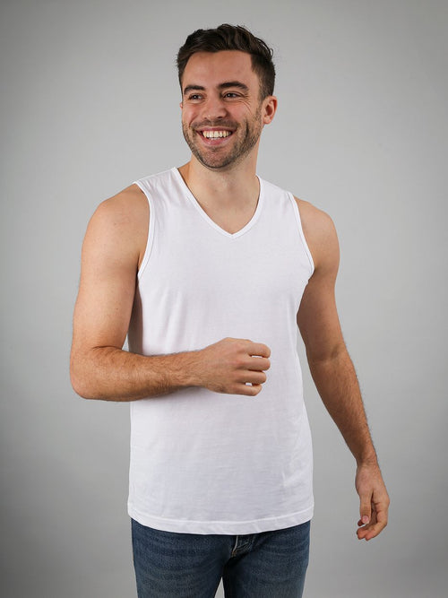Viless t-shirt mouwloos wit (2-pack)