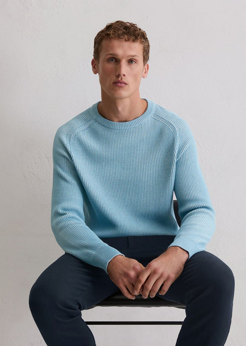 Pullover structured bi-colour blauw