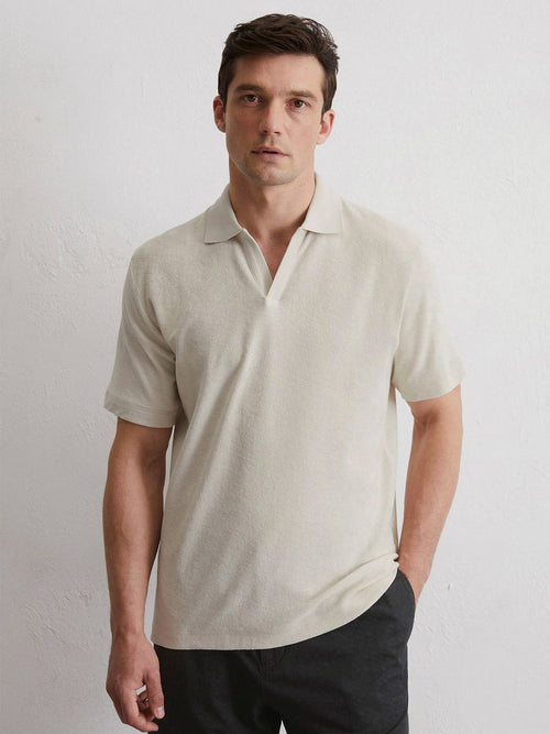 Poloshirt riva terry cloth ecru