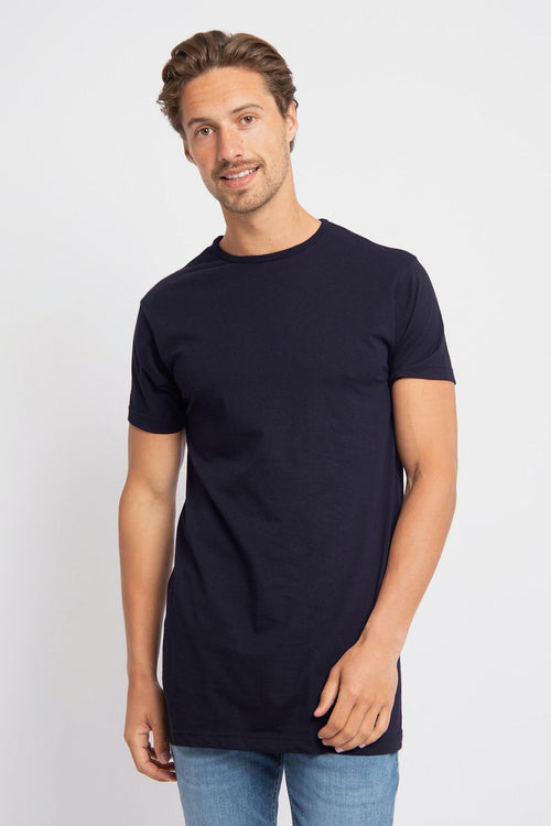 Derby extra lang t-shirt donkerblauw (2-pack)