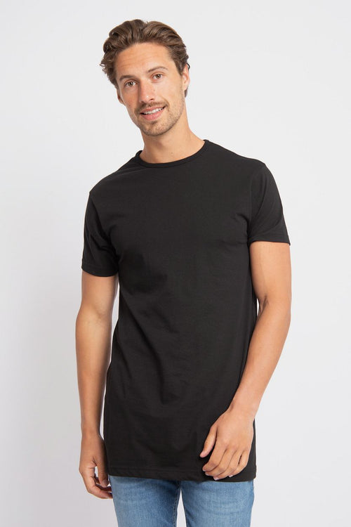 Derby extra lang t-shirt zwart (2-pack)