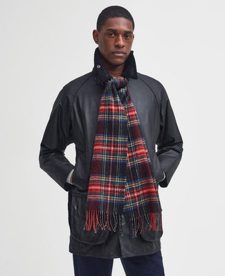 Barbour sjaal stewart lamswol rood