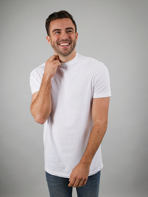 Obra t-shirt hoge ronde hals wit (6-pack)