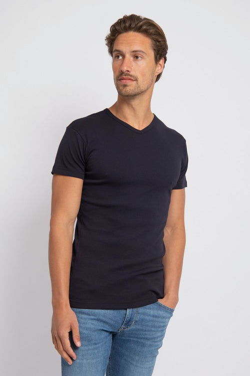 Vermont t-shirts v-hals donkerblauw (2-pack)