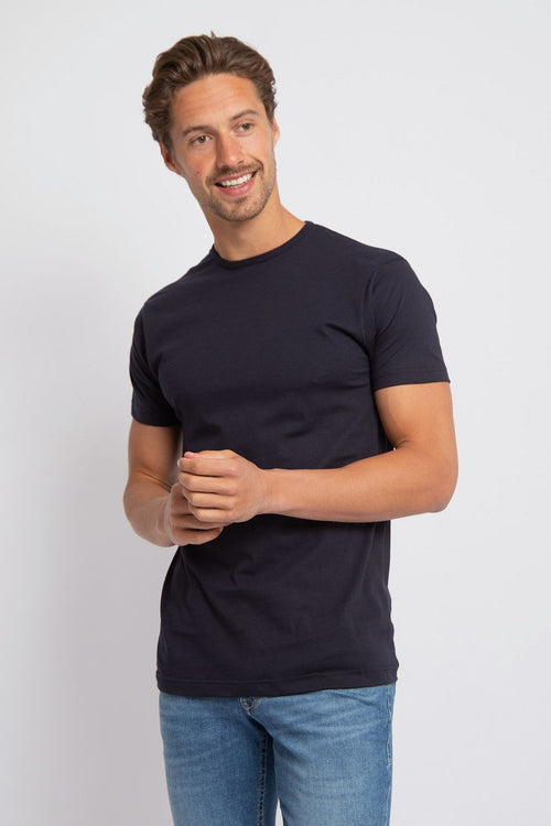 Derby o-hals t-shirt donkerblauw (2-pack)