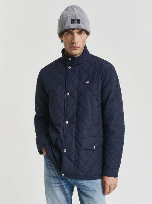Jas quilted windcheater donkerblauw