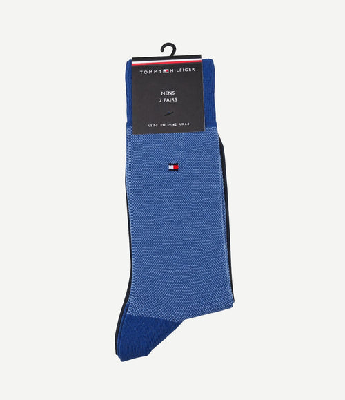 (2-pack) sokken birdseye blauw 033
