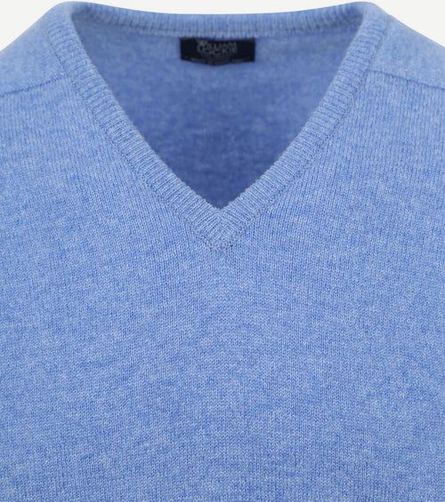 Pullover lamswol v surf mid blue