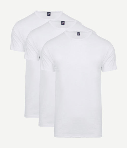 Alan Red aanbieding Derby o-hals t-shirts wit (3-pack) | Regular-fit