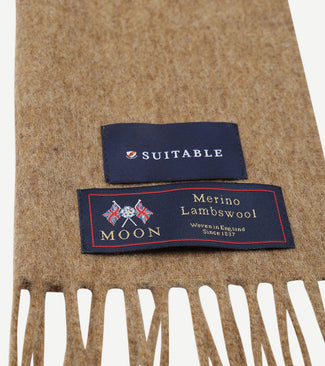 Suitable sjaal ruit merino wol beige