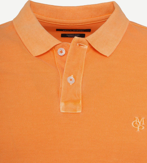 Polo garment dyed papaya oranje
