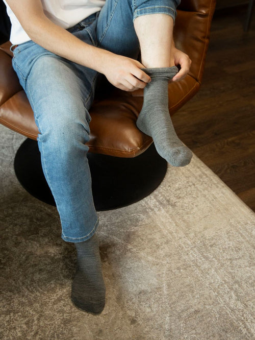 Merino sokken grijs (6-pack)