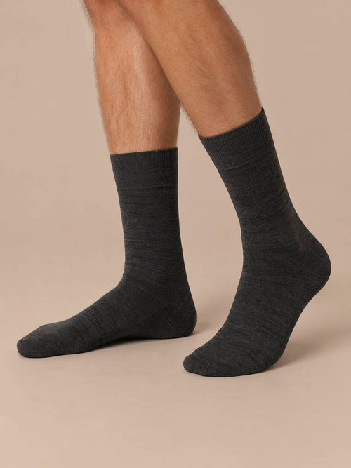 Merino sokken antraciet (2-pack)