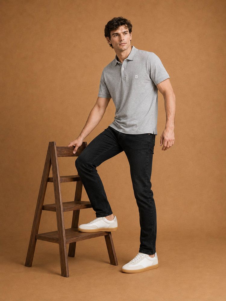 The rene poloshirt grijs