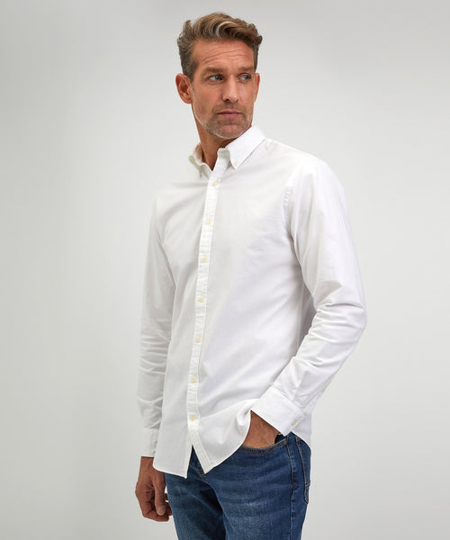 Overhemd stretch Oxford regular fit | White