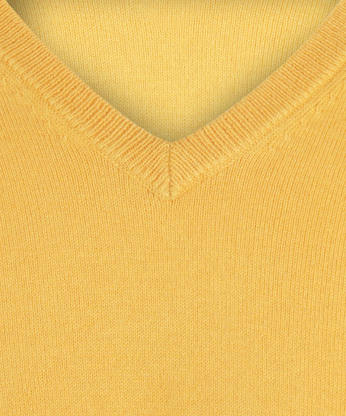 Trui cotton cashmere V-hals | Orange
