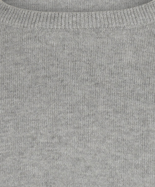 Trui cotton cashmere ronde hals | Medium Grey Melange
