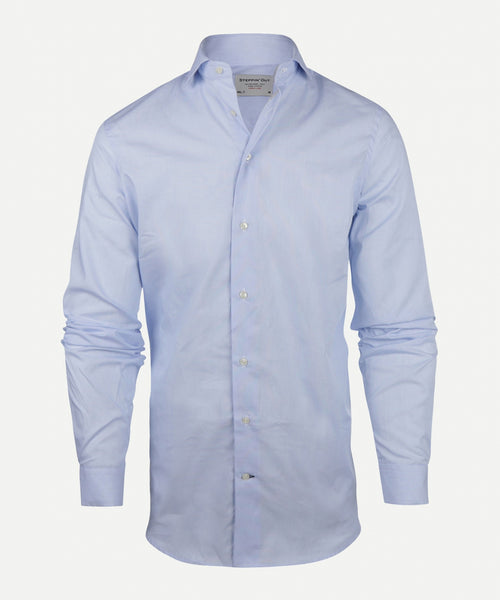 Overhemd smalle streep extra lange mouw | Light Blue