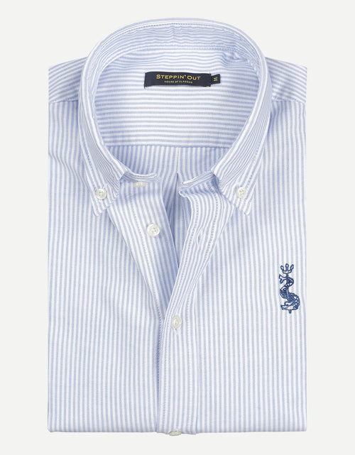 Varsity Oxford Shirt Gestreept | Sky Blue