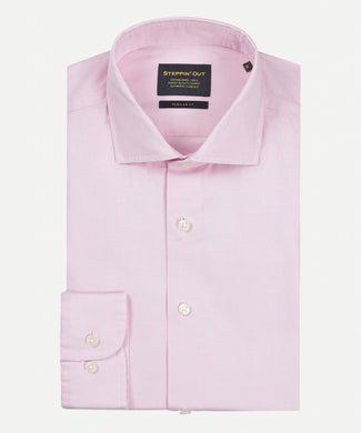 Overhemd fijn Oxford cutaway regular fit | Pink