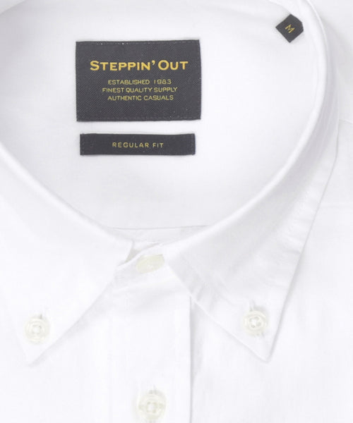 Overhemd fijn Oxford button-down regular fit | White