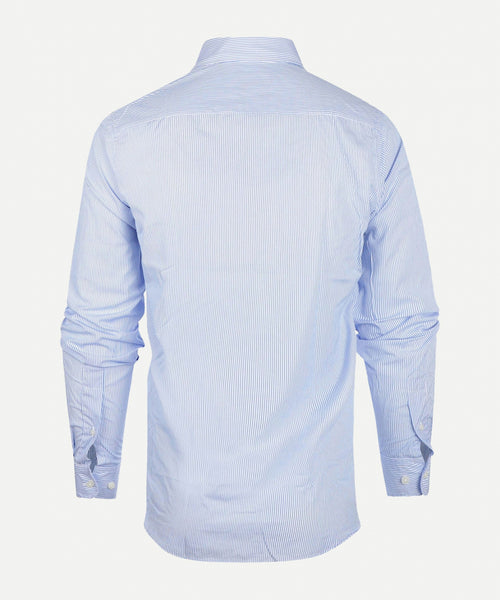 Overhemd smalle streep cutaway | Light Blue