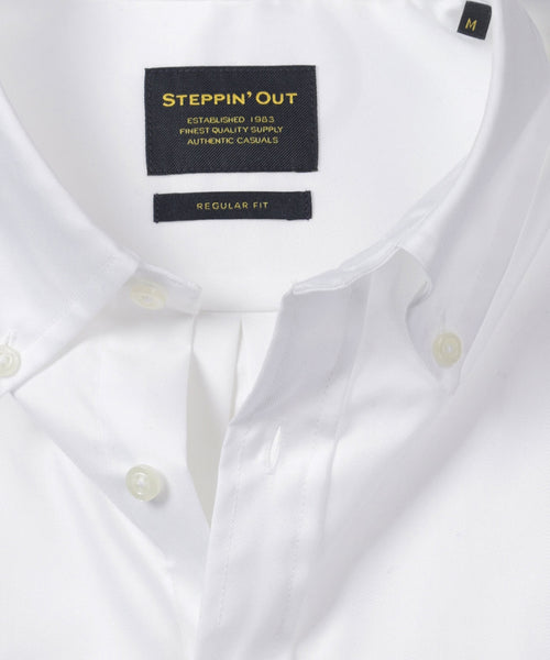 Overhemd twill stretch regular fit | White