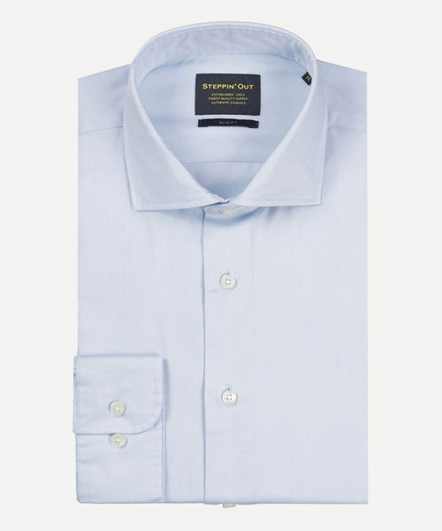 Overhemd twill cutaway slim fit | Light Blue