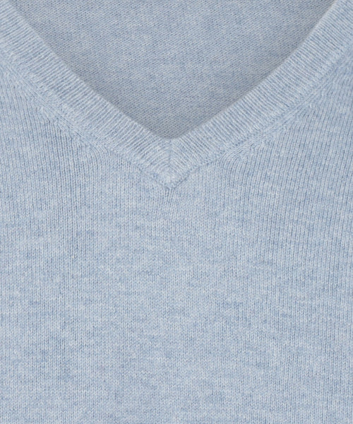 Trui cotton cashmere v-hals | Sky Blue