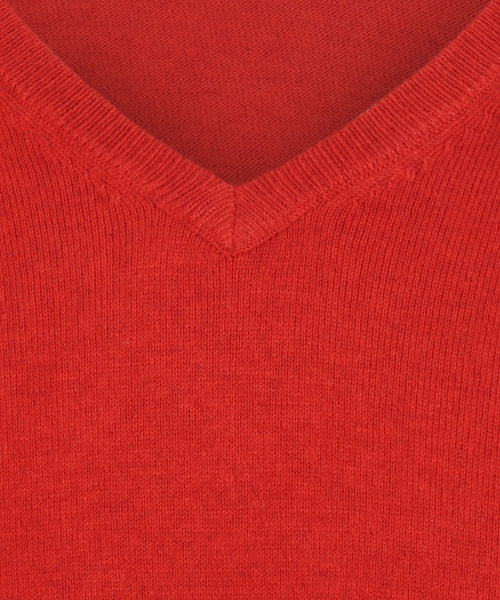 Trui cotton cashmere v-hals | Red