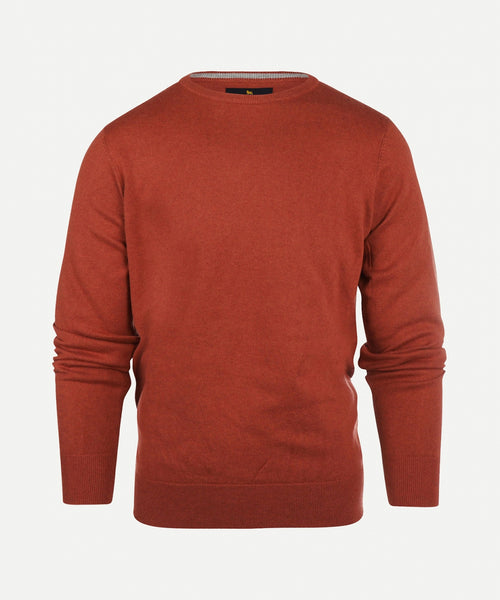 Trui cotton cashmere rondehals | Brick Red