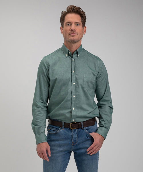 Overhemd twill regular fit | Dark Green